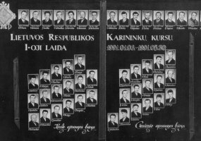 Seime susirinko pirmosios Karininkų kursų laidos klausytojai  - 1