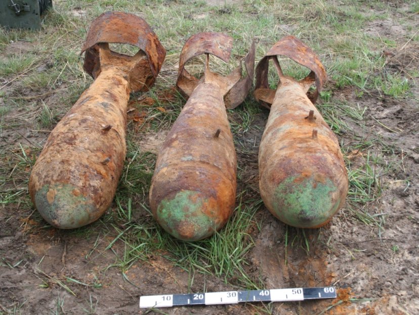 Kariuomenės išminuotojai sunaikino miške Jonaičiuose rastas tris I pasaulinio karo aviacines bombas