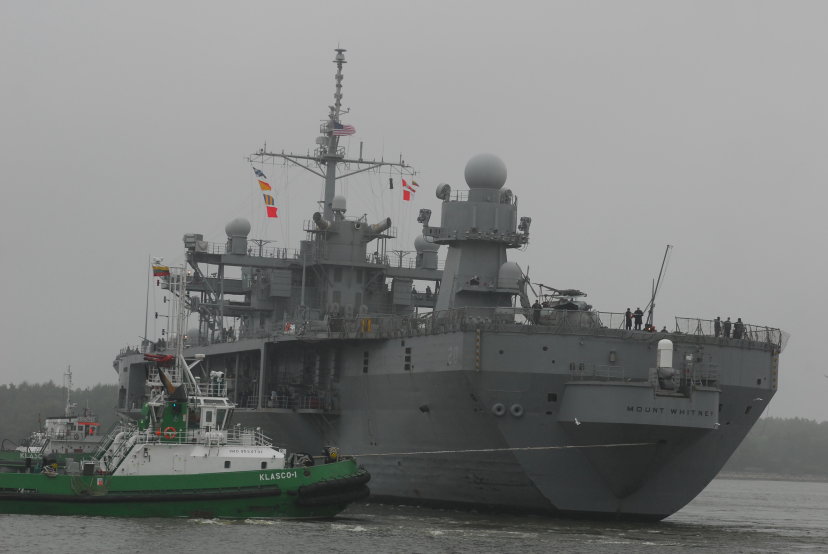 Arrival of the US Navy command ship „Mount Whitney“ at Klaipėda Seaport