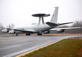 NATO Airborne Warning and Control System Boeing 707 landed in Šiauliai - 1