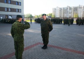 Gedimino štabo batalionas į atsargą išleido vieną iš pirmųjų tarnybą Lietuvos kariuomenėje... - 2