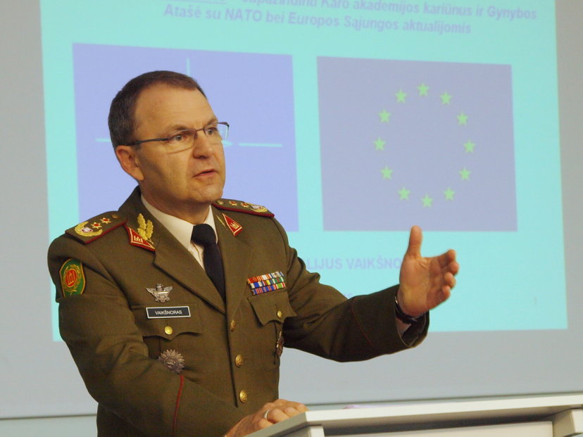 Karo akademijoje vyko Lietuvos karinio atstovo prie NATO ir ES paskaita