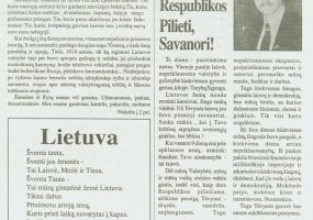 KASP laikraščiui „Savanoris - 6