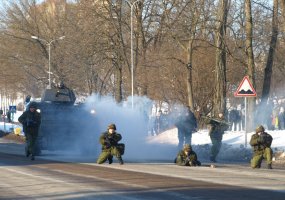Valstybės atkūrimo dieną Jonavoje - Algirdo bataliono kovinė vėliava - 5