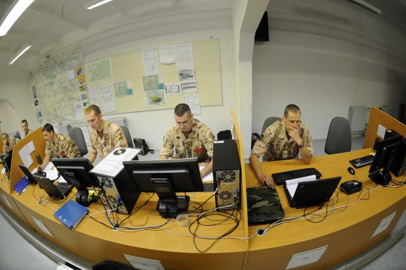 Troops on pre-deployment training took part in an energy security exercise before the mission in...