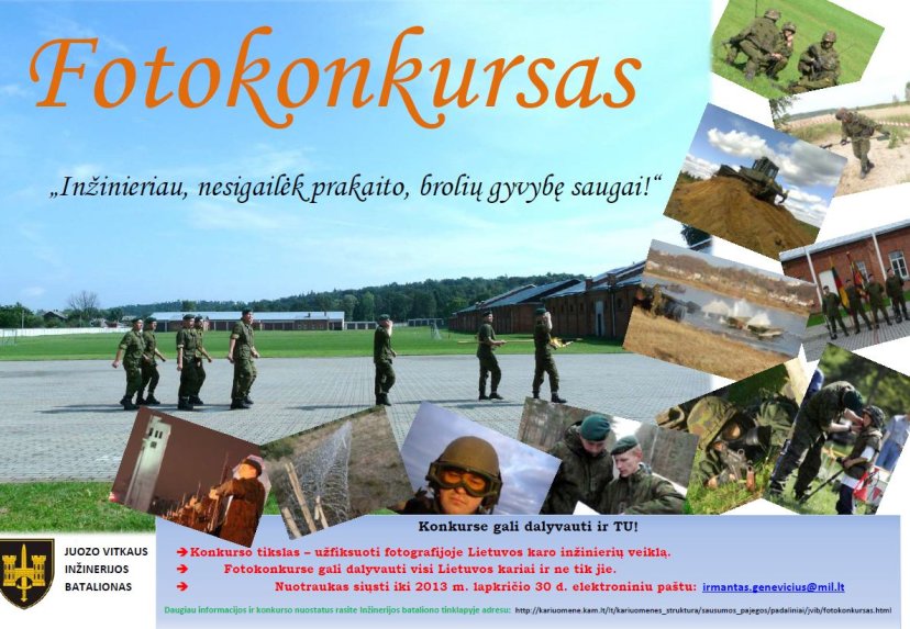 Juozo Vitkaus inžinerijos batalionas kviečia dalyvauti fotokonkurse