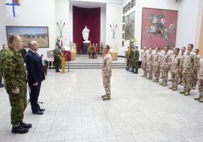 Lithuanian military welcomed home and presented with medals after the EU-led operation off the... - 2