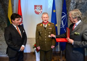 Grand Officer Cross with Swords pro Merito Melitensi awarded to Chief of Defence of Lithuania  - 1