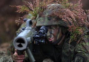 Lithuanian and U.S. soldiers were destroying armoured combat materiel of hostile forces with... - 2