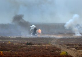 Lithuanian and U.S. soldiers were destroying armoured combat materiel of hostile forces with... - 4