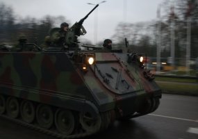 Ulonų bataliono kariai treniravosi Alytaus mieste  - 1