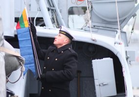 Karo laivų flotilėje vyko patrulinio laivo P32 „Sėlis“ vadų pasikeitimo ceremonija - 3