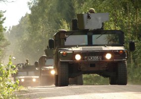 U.S. soldiers will present equipment and weaponry displays in towns and cities of Lithuania as... - 2