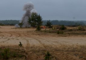 Lithuanian and U.S. troops train in a joint infantry-engineer personnel Exercise Engineer Thunder... - 2
