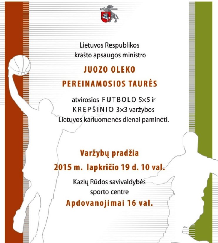 Vyks atvirosios futbolo 5x5 ir krepšinio 3x3 varžybos, skirtos Lietuvos kariuomenės dienai paminėti