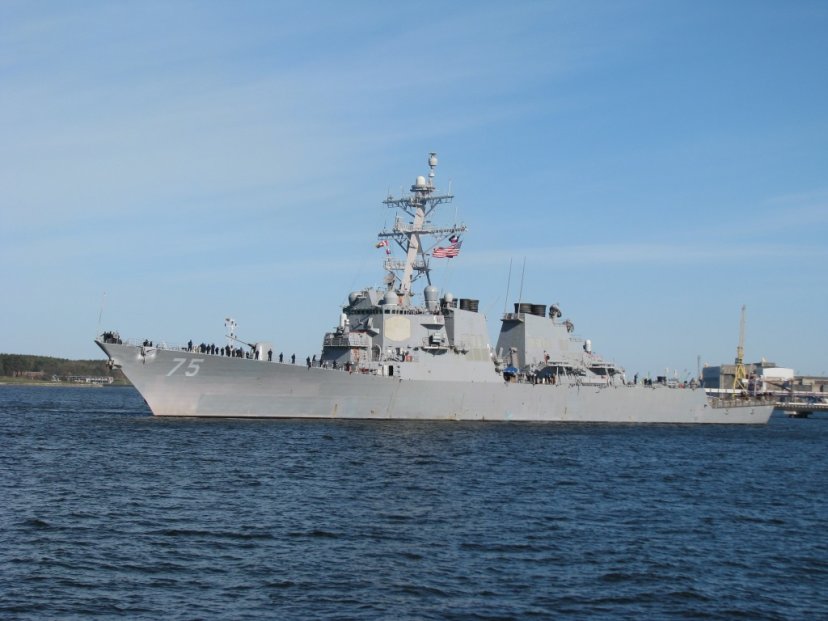 Guided-missile destroyer USS Donald Cook on a port visit in Klaipėda 