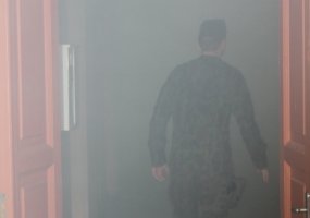 Karinių oro pajėgų Oro erdvės stebėjimo ir kontrolės valdybos Štabe vyko priešgaisrinės saugos... - 1