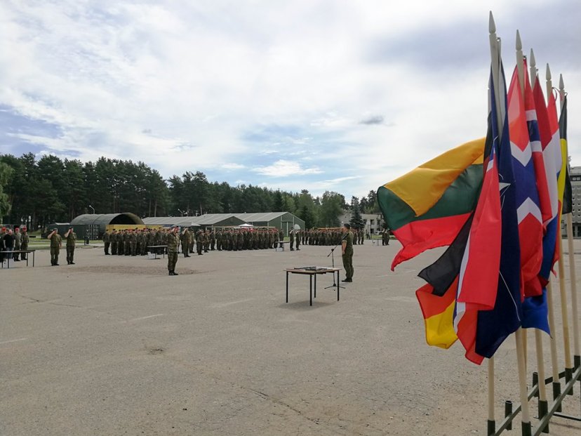 German detachment of the NATO enhanced Forward Presence Battalion decorated in Rukla after...
