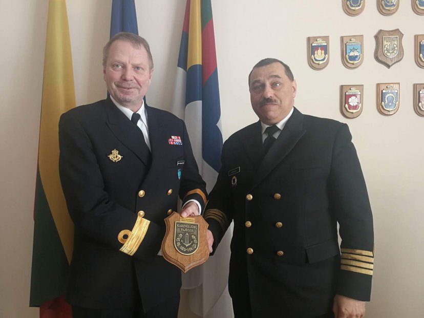 Karinių jūrų pajėgų vadas susitiko su SNMG1 vadu