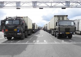 Vytis decorating the Belgian Armed Forces convoy - 1