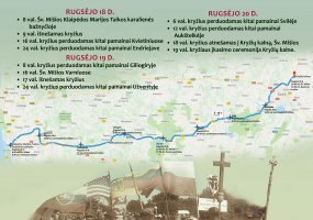 Nešdami kryžių kariai žygiuoja iš Klaipėdos į Kryžių kalną - 1