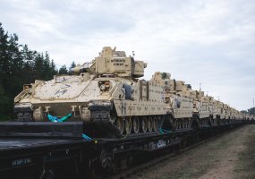Heavy U.S. Army equipment deployed for training in Pabradė Training Area  - 1