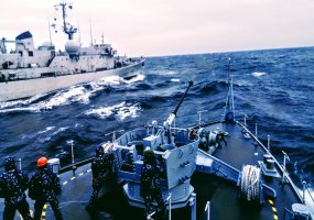 Karinių jūrų pajėgų laivas M54 „Kuršis“ grįžo iš nuolatinės parengties NATO laivų grupės budėjimo - 4