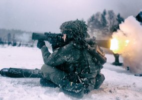 Kovinio šaudymo pratybose Algirdo bataliono kuopa pratinasi ir prie šalčio, drėgmės bei sniego - 1