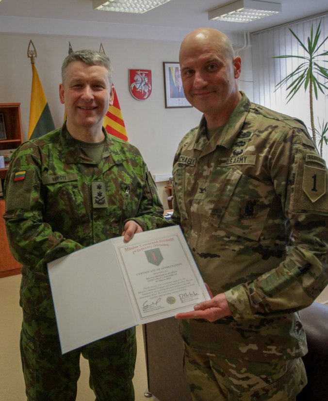 Commander of the Mission Command Element, U.S. 1st Infantry Division, paid a visit to Lithuania 