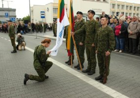 Oro gynybos bataliono  ir Aviacijos bazės  kariai iškilmingai prisiekė Lietuvos Respublikai - 4