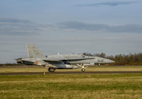 Spanish Air Force detachment fighter aircraft landed at Šiauliai Airbase to lead the NATO Air... - 1