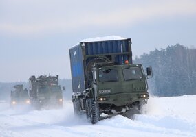 Sunkvežimio SISU vairavimas žiemą - 4