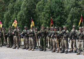 Vyčio apygardos 5-osios rinktinės kariai – geriausio pėstininkų skyriaus varžybų  nugalėtojai - 5