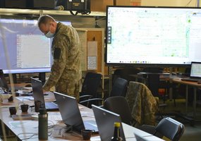 Pratybų „Geležinis Vilkas 2021-II“ metu, vertinimo grupė atlieka vienetų kolektyvinio rengimo... - 1