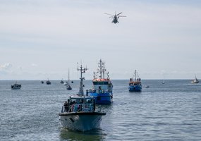 Lietuvos kariuomenės atstovai pagerbė žuvusiuosius jūroje  - 4