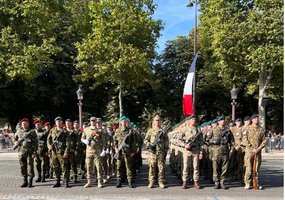 Lithuania's Honor Guard Company at the front of Bastille Day parade - 1