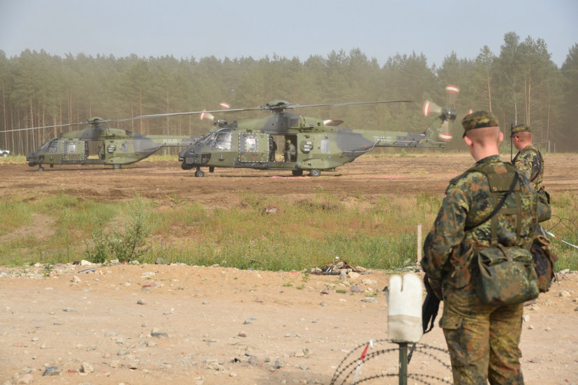 Lithuanian military train at a certification exercise in Germany