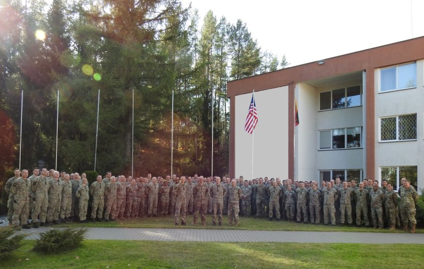 Lithuanian Land Force and U.S. service members train together in a command post exercise