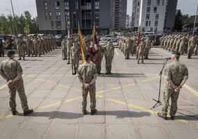 Mokymo ir doktrinų valdybos vadas brg. gen. Alvydas Šiuparis atsisveikino su kovine vėliava - 7