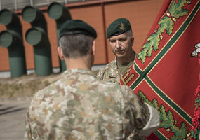 Mokymo ir doktrinų valdybos vadas brg. gen. Alvydas Šiuparis atsisveikino su kovine vėliava - 4