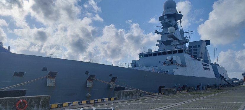 Italian Navy's guided missile destroyer ITS Caio Duilio on a port visit in Klaipėda