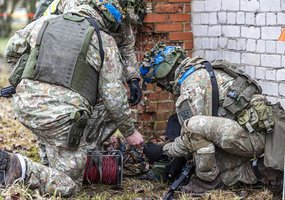 Tarnybą Inžinerijos batalione atliekantys NPPKT kariai treniravosi Kauno mieste - 7