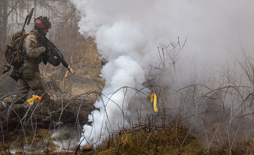 Tarnybą Inžinerijos batalione atliekantys NPPKT kariai treniravosi Kauno mieste
