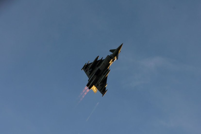 U.S. strategic bombers and Italian fighter aircraft ground-controlled by Lithuanian military...