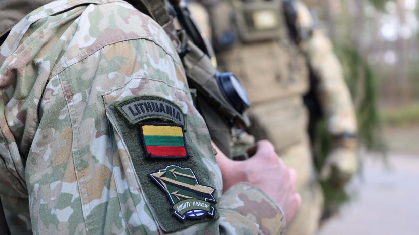 Lithuanian military personnel train at a multinational exercise in Finland