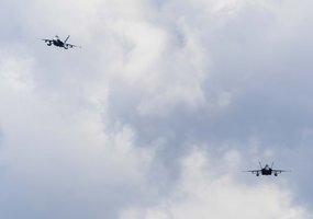 United States fighter aircraft brought by a U.S. aircraft carrier in the Mediterranean conduct... - 3
