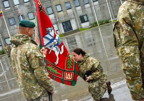 Mjr. Julianai Romoslavskajai perduotas vadovavimas Brigados generolo Motiejaus Pečiulionio... - 1